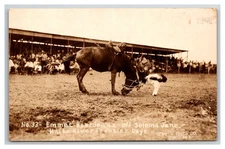 O'Neill Nebraska NE  RPPC ~ Emmet Bourdeaux rodeo coway ~ White river Frontier