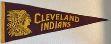 Vintage 1930s Cleveland Indians Full Size Felt Pennant Original Chief Head Rare