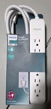 Philips 6-Outlet Surge Protector with 6ft Extension Cord, White