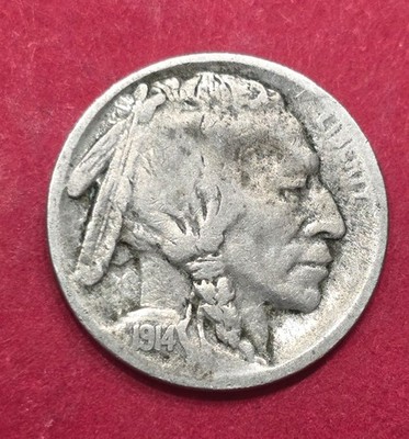 1914-S Buffalo Nickel Fine Condition, Semi key Date. 