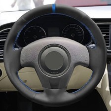 Handnähen Blaue -Linie Lenkrad Leder Abdeckung Trim für Seat Ibiza 2004-2006