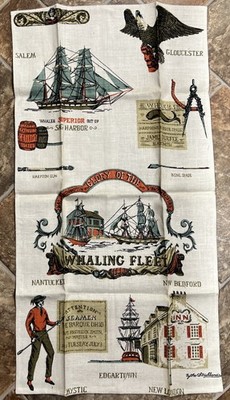Vintage Linen Towel by The Stricklands Glory Of The Whailing Fleet