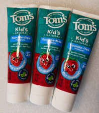 Tom's Kid s Natural Children's Toothpaste FLUORIDE-FREE Silly Strawberry, 3 PACK