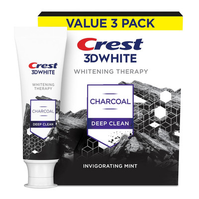 3D White Whitening Therapy Charcoal Deep Clean Invigorating Mint Teeth Whitening