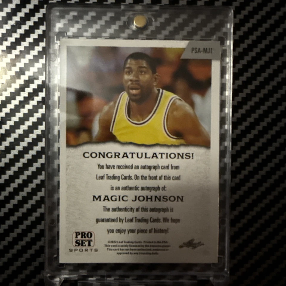 2022 Leaf Pro Set Sports - Base Autographs Magic Johnson #PSA-MJ1 (AU) - Image 2 of 2