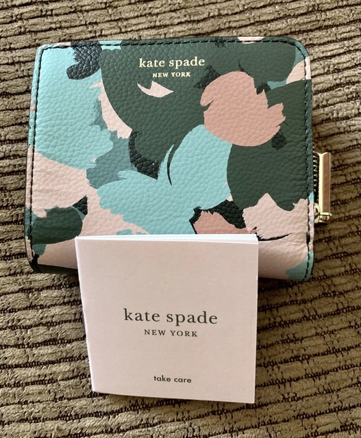 Kate Spade New York Margaux Brush Bloom small bifold leather wallet NWT | eBay