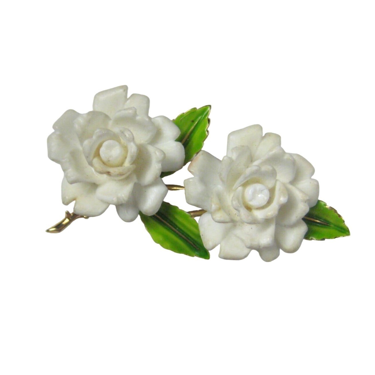 Crown Trifari Brooch Pin Vintage 1960 1950 Flower Enamel Mid Century MOD