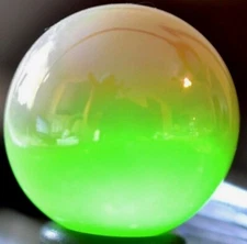 ART GLASS MARBLE/.979"VASELINE URANIUM BLACKLIGHT ABALONE SHOOTER-NEON GREEN,TRQ