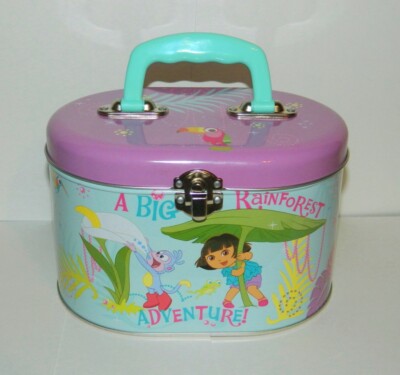 Dora the Explorer Illustrated Tin Sewing Box Tin Tote Style A NEW