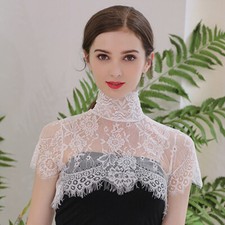 Durchsichtig Mit Blumenmuster Spitzen-Hochzeitskleid Fake-Kragen