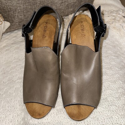 KDB Kelsi Dagger Brooklyn Platform Peep Toe Leather Sandal Clogs Slingback 