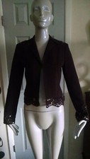 ALBERTO MAKALI Jacket Blazer Coat Top Shirt with Embellishments Size 2
