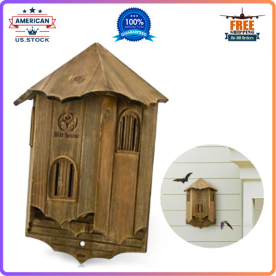Wooden Castle Bat Houses for outside Bat Box for Outdoors - Large Three Chamber