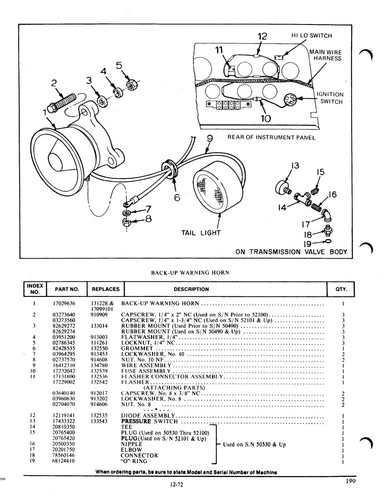 SERVICE PARTS MANUAL FITS BACYRUS BACKHOE LOADER DYNAHOE 190 1986 - Picture 14 of 16