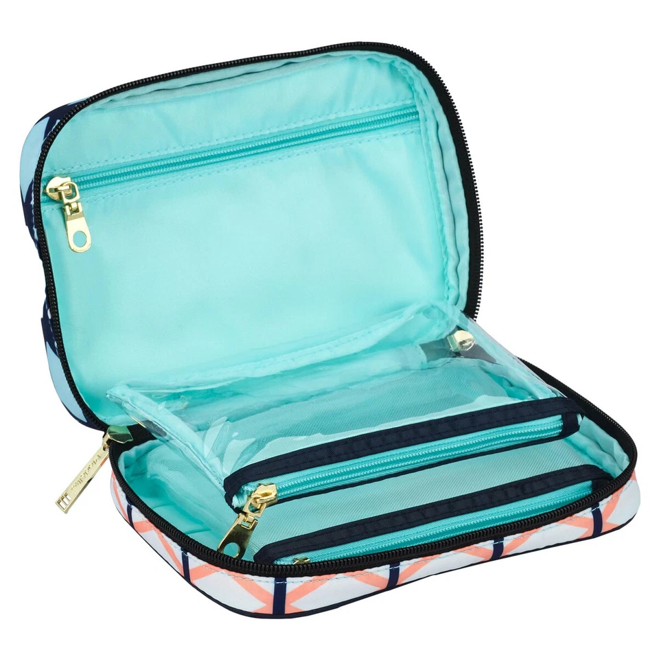 Modella 3D Geo Perforated Zippered Makeup Cosmetic Bag Organizer - Image 3 of 4