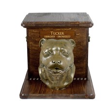 Staffordshire Bull Terrier Large Urn With A Large Dog Head Art-Dog