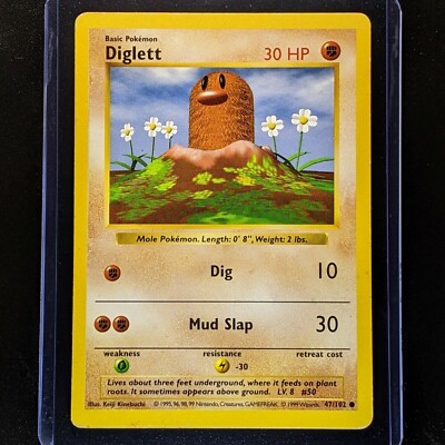 Diglett 47/102 Base Set Shadowless Pokemon 1999 - HP/DMG | eBay