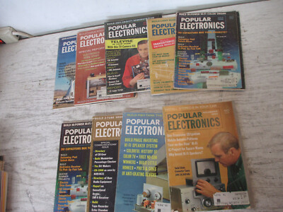 Lot of 9 Popular Electronics Magazines from 1966