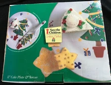 1996 Save The Children Tienshan 11" Cake Plate & Server - New In Box