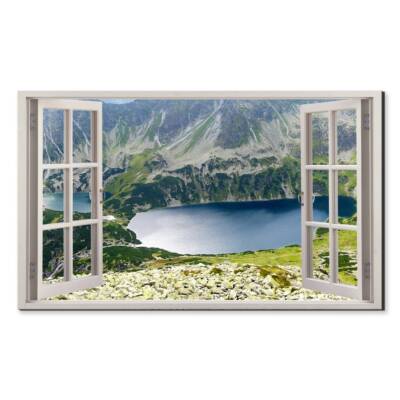 Tatra Mountains Morskie Oko Lake Window View Wall Art Canvas Unframed Print Art