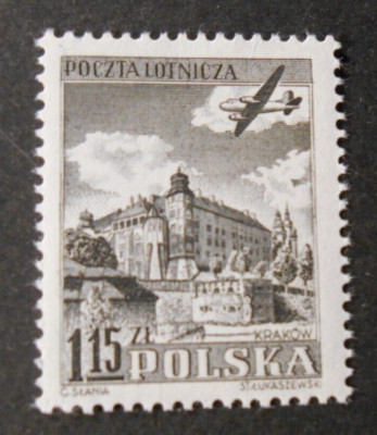 POLAND,POLAND,POLSKA, 1954 ''Airplanes on monuments'' 1.15 Zl. MNH**