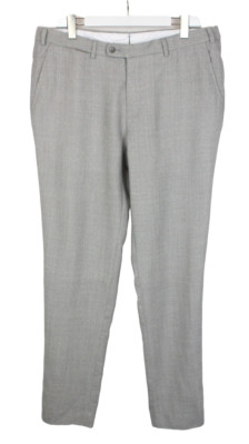 Suitsupply Soho Hose Herren UK 44/W38 Wolle Tapered Reißverschluss Fly Grau