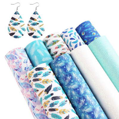20X30CM Feather Faux Leather Fabric DIY Sheets Earrings Making