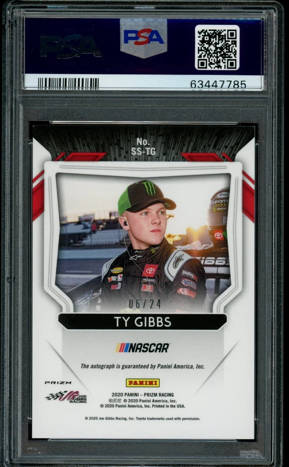 2020 Panini Prizm Ty Gibbs Rainbow Scripted Signatures /24 PSA 9 Rookie Auto RC - Image 2 of 2