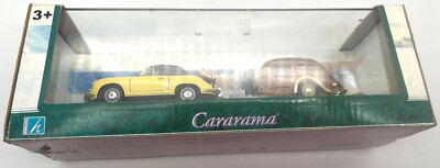 Porsche 356B Soft Top Avec Caravane - Cararama 1/43 - Miniature Vintage