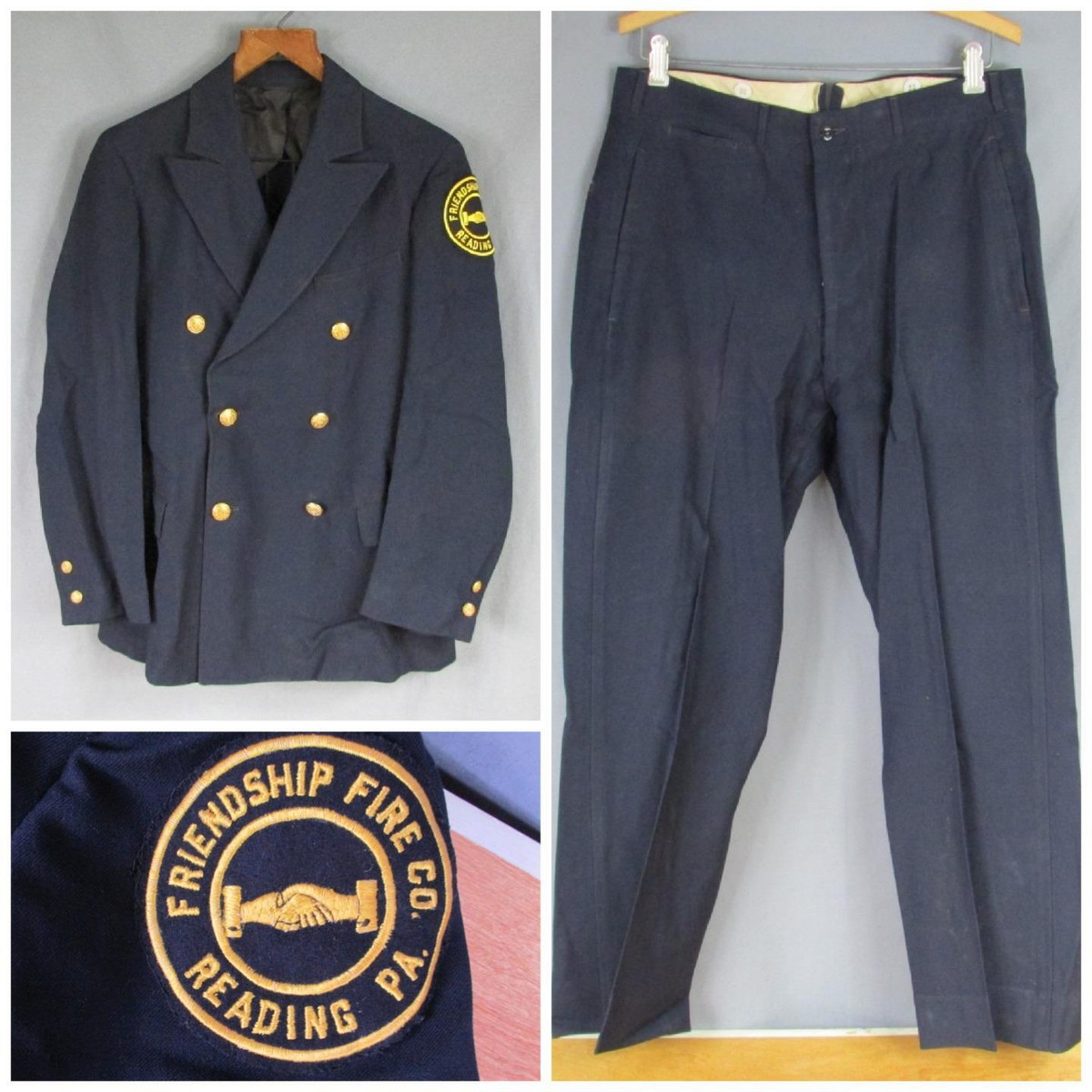 40s 50s FIRE SUITS ヴィンテージ 古着 Vintage 1930s Friendship Fire Co.Dress Uniform Gabardine Jacket