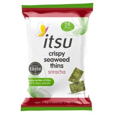 Itsu Crispy Seaweed Thins - Sriracha 5g x 4 Packs **New Trayless Packs**