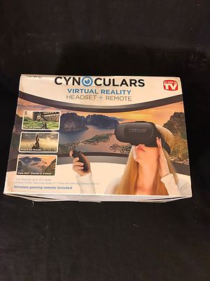CYNOCULARS VIRTUAL REALITY HEADSET + REMOTE FOR 3D VIEW OF MOVIES AND GAMES NEW