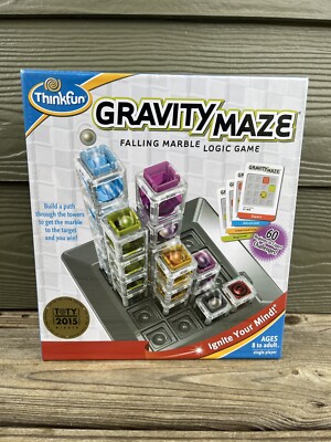 New in Box Thinkfun Gravity Maze Falling Marble Logic Game 60 Challenges Kids 8+