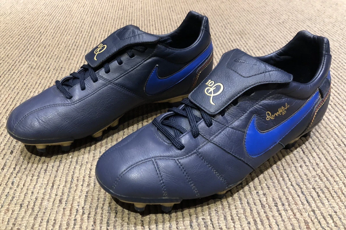 Nike Tiempo R10 Ronaldinho Guri FG 315286 447 Blue Gold Size 10 US 9 UK
