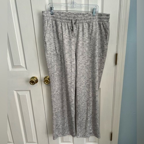 Athletic Works Womens X-Large Polyester Grey Straight Leg Flowy Pants