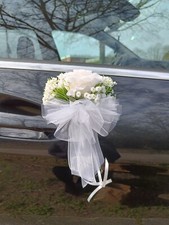 💍2 ×Antennenschleifen Brautauto Autodeko Autoschmuck Hochzeitsauto Autoschleife