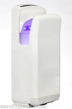 BLADE JET Hands Down Electric Hand Dryer Drip Tray Eco Warm Air WHITE quiet 70dB