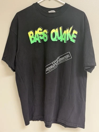 VINTAGE 90s BASS QUAKE NEURODISC RECORDS T-SHIRT XL SINGLE S 1990s vintage concert t-shirt, vintage, size XL, single stitch, B+ condition