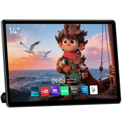 14 Inch 4K Android Car Headrest Monitor with Touch Screen & WiFi HDMI