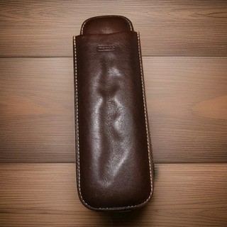 Vintage Coach Cigar Case Leather Chocolate Brown 7"