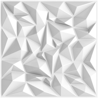 Acoustic Sound Diffuser Panels, 19.7 X 19.7 X 1 inches 12 Pcs White PVC Plast...