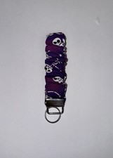 Wristlet Key Fob Scrunchies Halloween Skeletons Keychain Wrist Lanyard Keyring