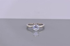 Sterling Silver 8mm Round Cubic Zirconia Engagement Band Ring 925 Sz: 6