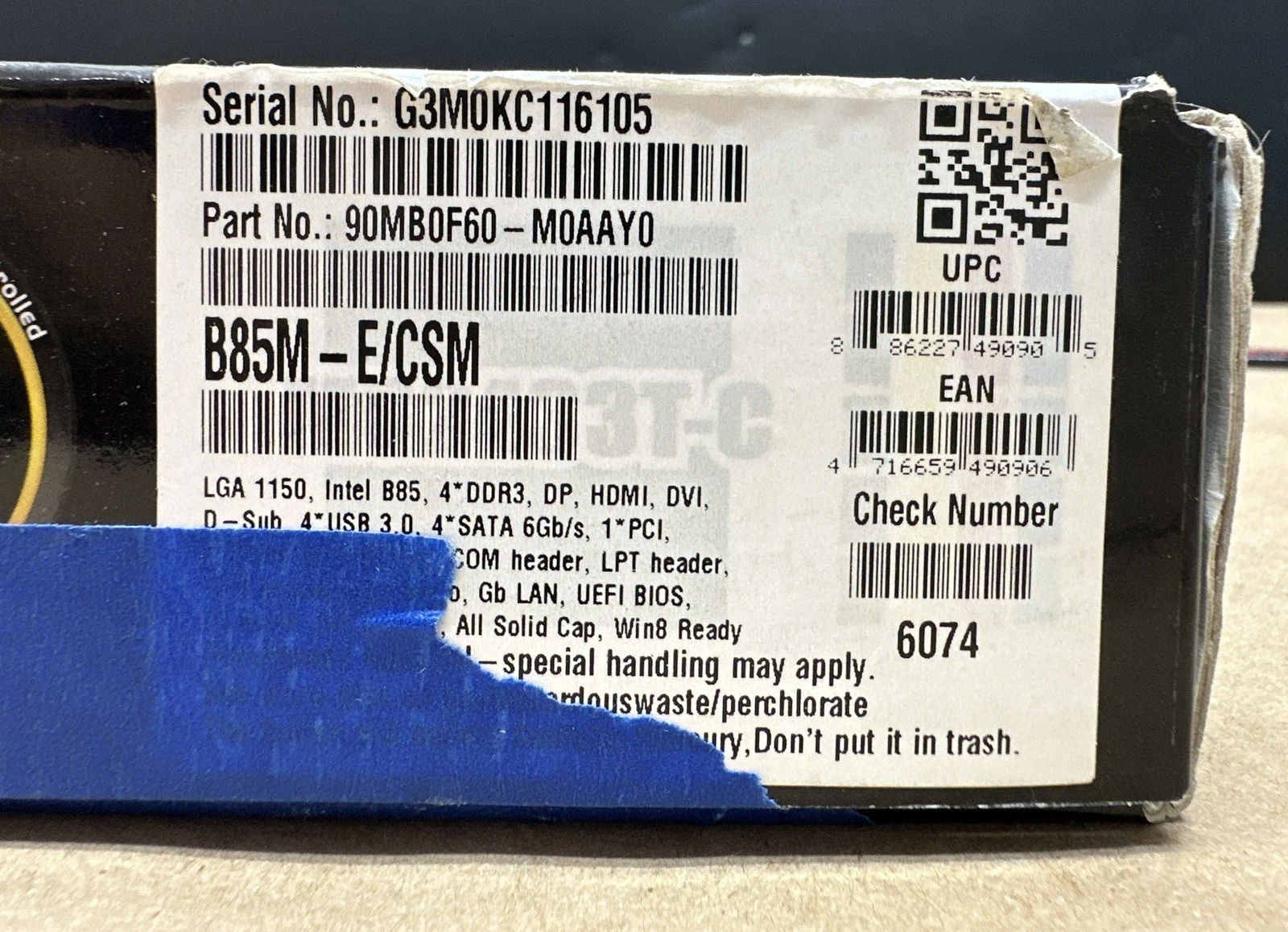 ASUS B85M-E/CSM Motherboard - Thumbnail 3