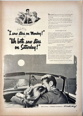 1951 Listerine ''I Saw Stars On Monday, We Both Saw Stars On Saturday'' Print Ad