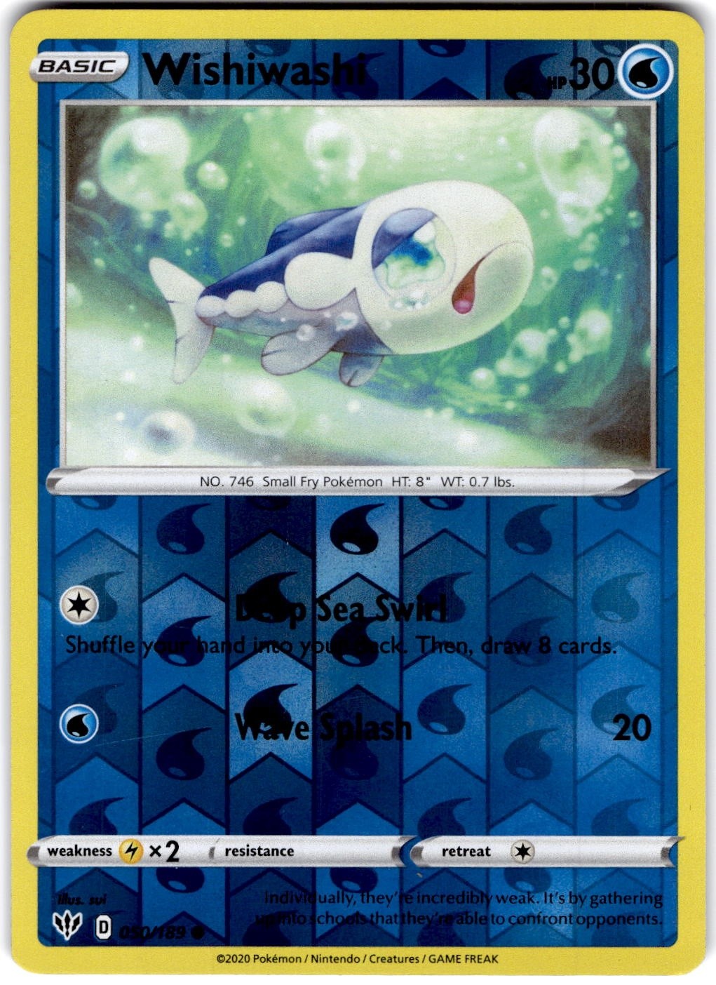 Pokemon Wishiwashi Darkness Ablaze 50 Reverse Holo English
