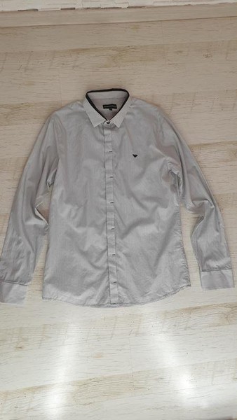 Men Emporio Armani Shirt Grey Cotton 38 / M / 46 #7MI0