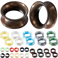 2pcs Silicone Tunnels Ear Gauges Soft Colorful Expander Plugs Double Flared