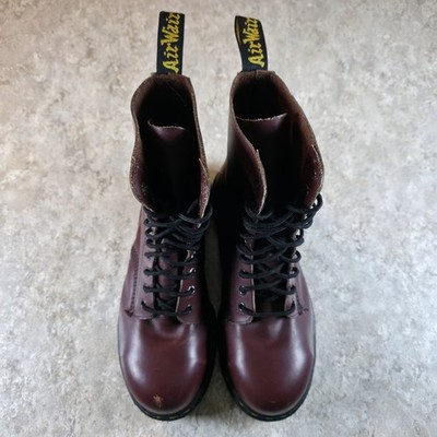 Vintage Dr. Martens Steel Toe Boots England Made Ox Blood Red Mens