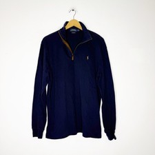 Polo Ralph Lauren Estate Rib Quarter Zip Pullover Navy Size Large